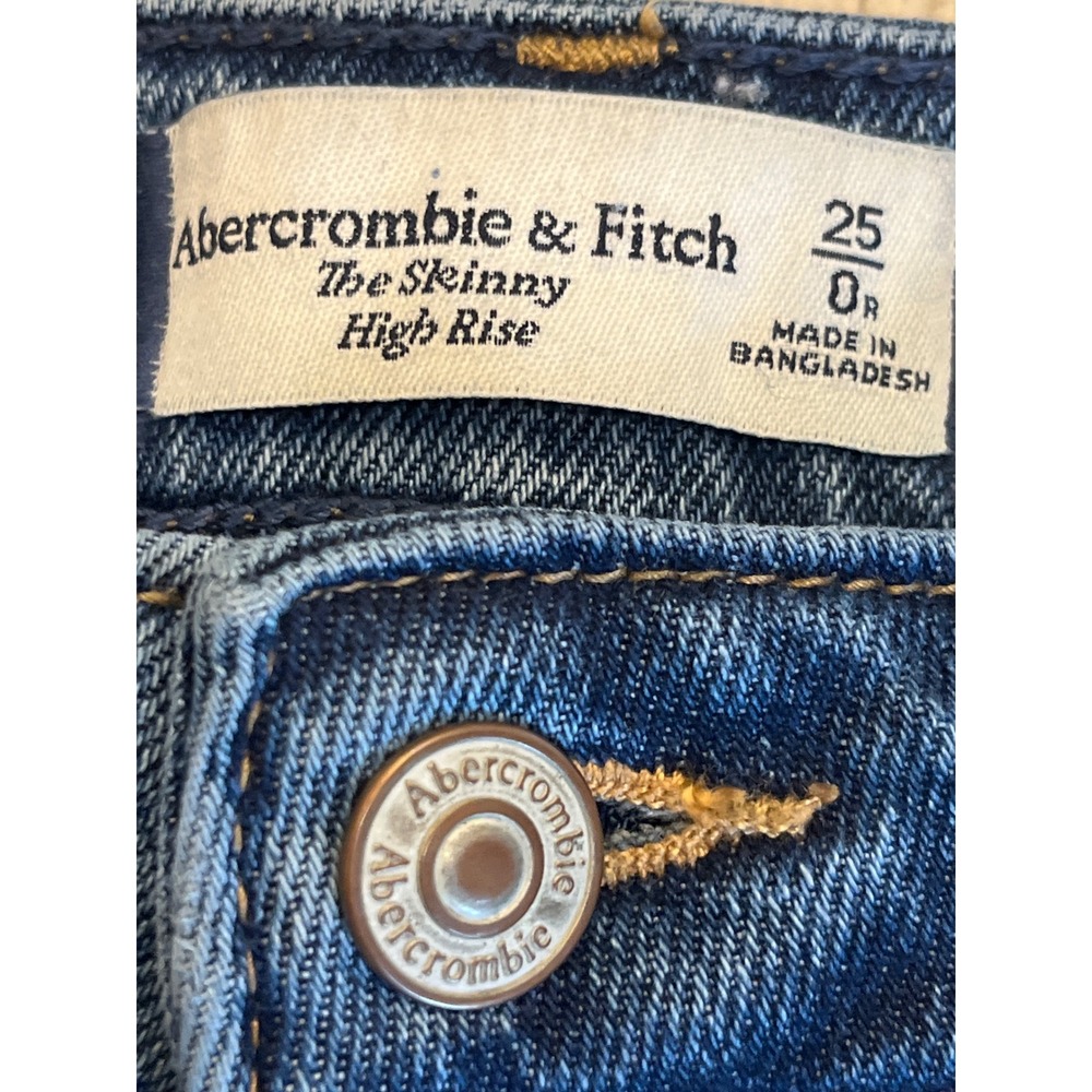 Abercrombie‎ & Fitch The Skinny High Rise Jeans Blue Denim Size 25 0R Womens